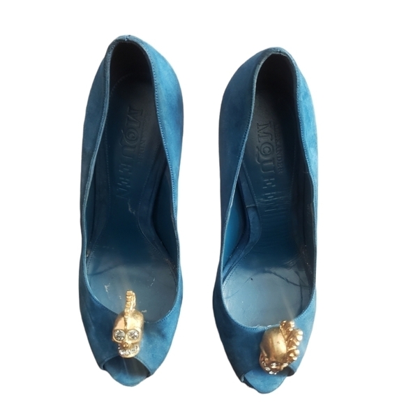 HP. ALEXANDER Mcqueen Mohawk Skull Head Platform Heels - Picture 7 of 15